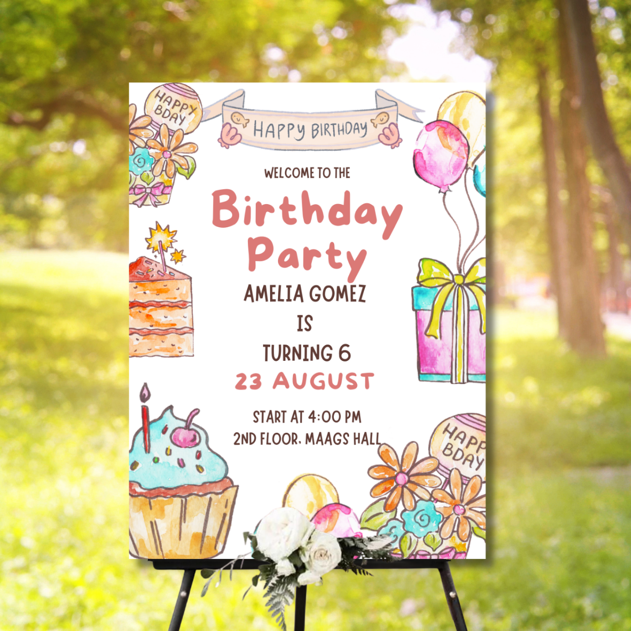 Birthday Welcome Banner - B15 | Chalkboard Banner | Easel Banner