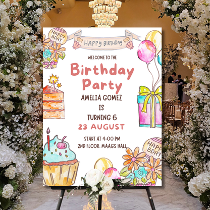 Birthday Welcome Banner - B15 | Chalkboard Banner | Easel Banner