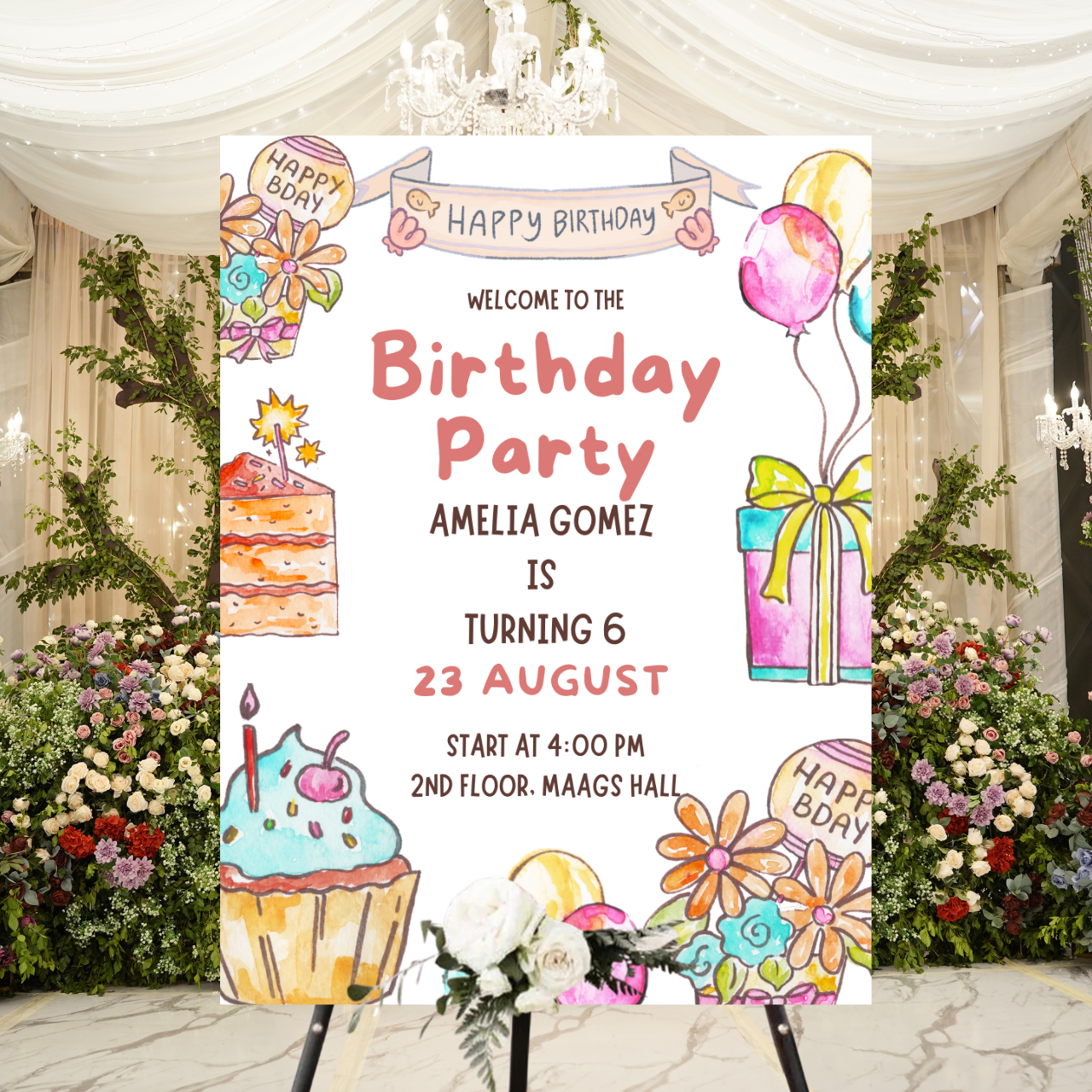 Birthday Welcome Banner - B15 | Chalkboard Banner | Easel Banner