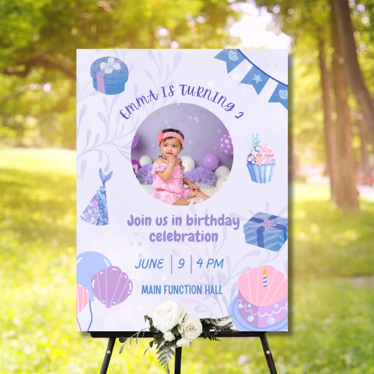 Birthday Welcome Banner - B09 | Chalkboard Banner | Easel Banner