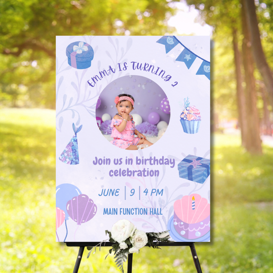 Birthday Welcome Banner - B09 | Chalkboard Banner | Easel Banner