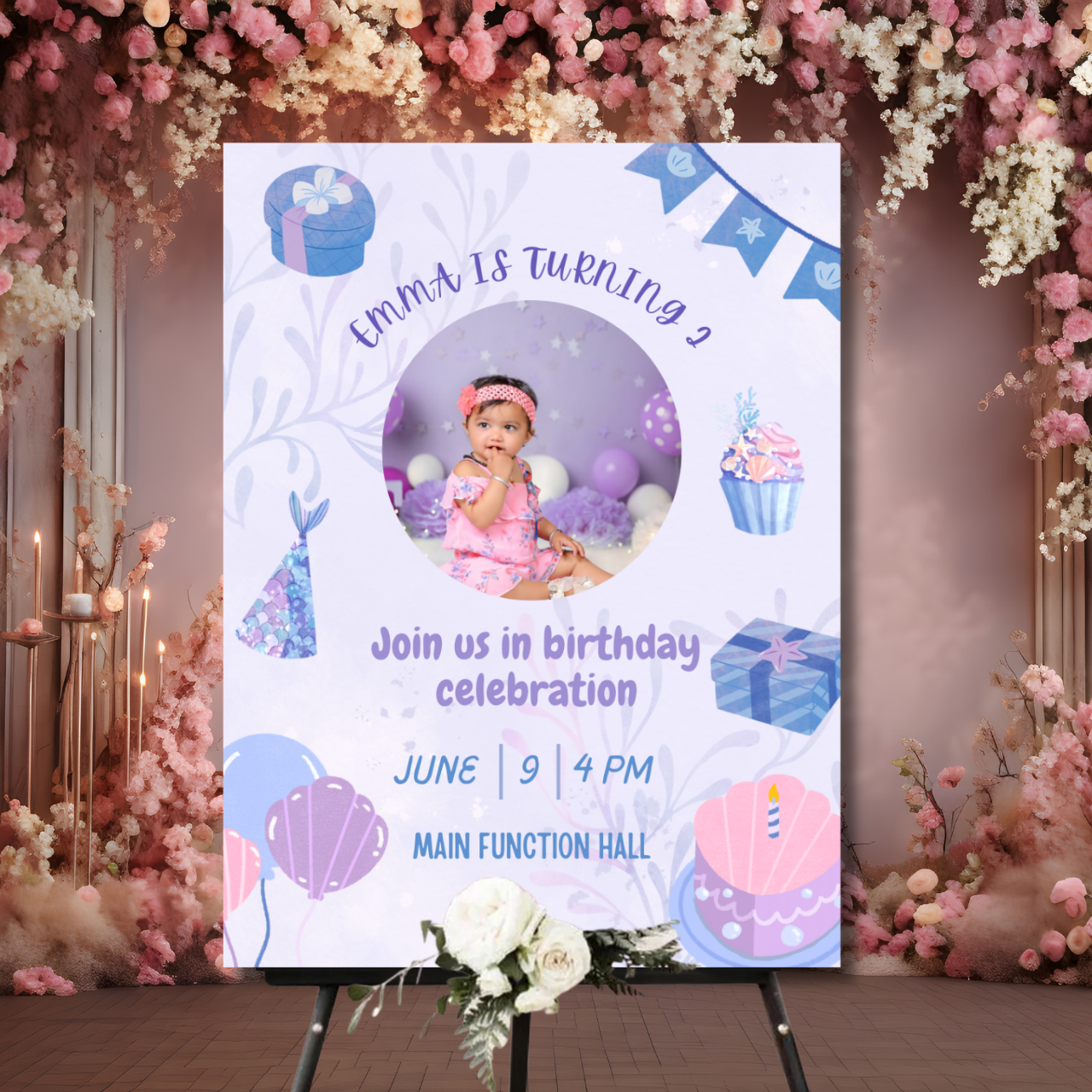 Birthday Welcome Banner - B09 | Chalkboard Banner | Easel Banner