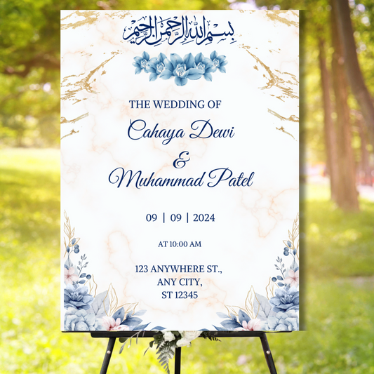 Wedding Welcome Banner (Without Stand) - Design #15 | Chalkboard Banner | Easel Banner