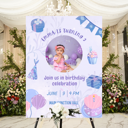 Birthday Welcome Banner - B09 | Chalkboard Banner | Easel Banner