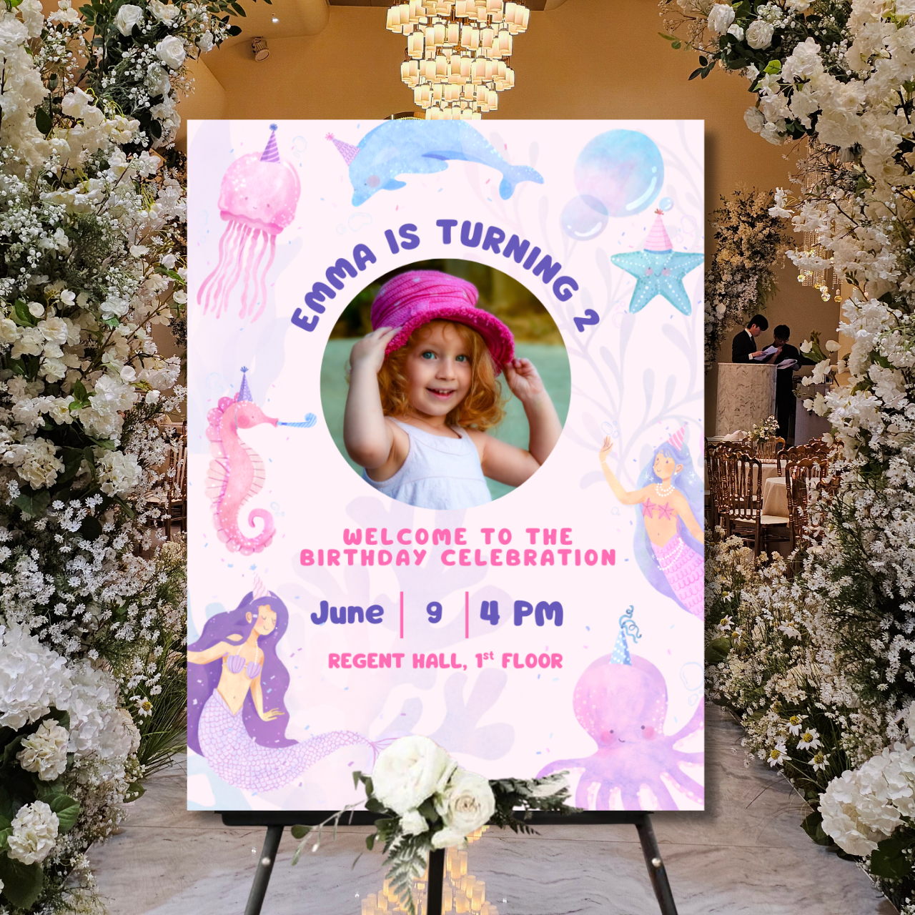 Birthday Welcome Banner - B10 | Chalkboard Banner | Easel Banner