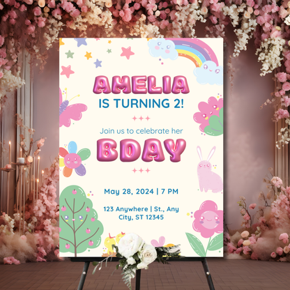 Birthday Welcome Banner - B06 | Chalkboard Banner | Easel Banner