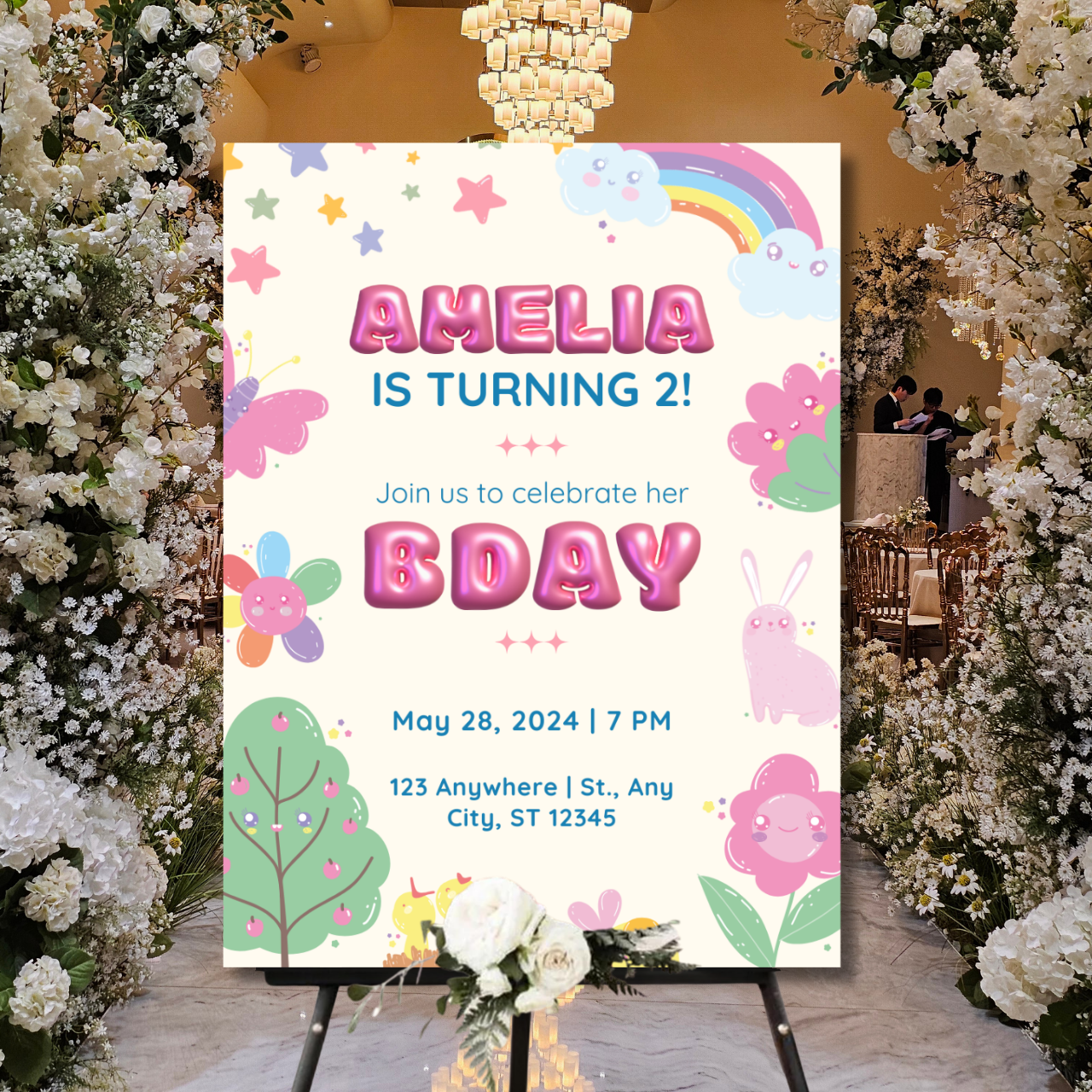 Birthday Welcome Banner - B06 | Chalkboard Banner | Easel Banner