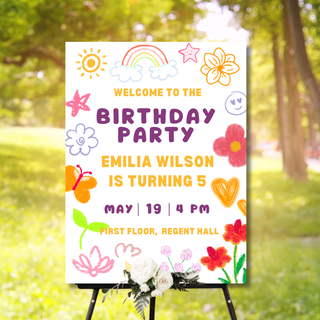 Birthday Welcome Banner - B08 | Chalkboard Banner | Easel Banner