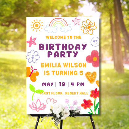 Birthday Welcome Banner - B08 | Chalkboard Banner | Easel Banner