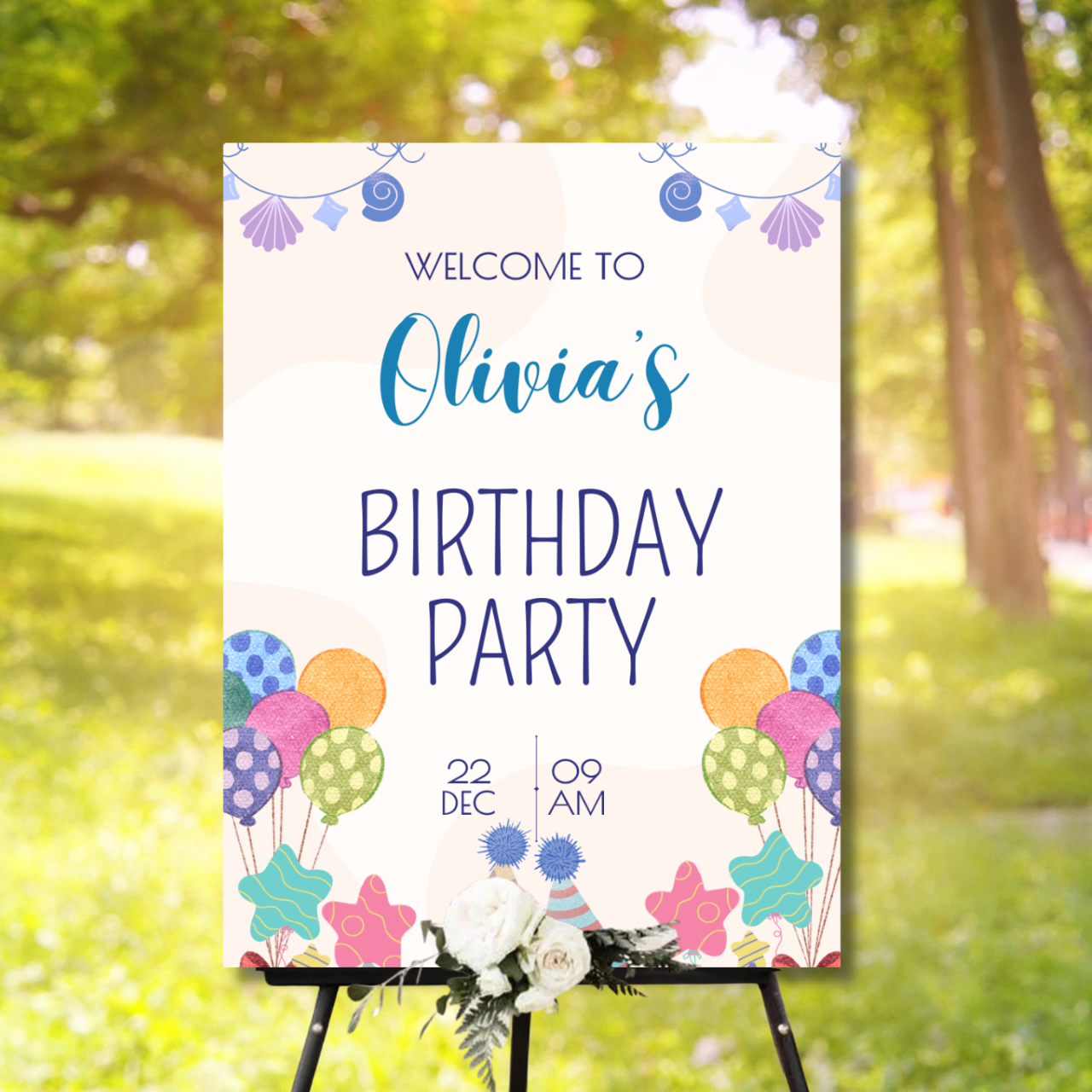 Birthday Welcome Banner - B03 | Chalkboard Banner | Easel Banner