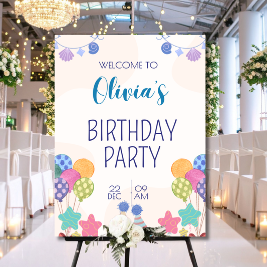 Birthday Welcome Banner - B07 | Chalkboard Banner | Easel Banner