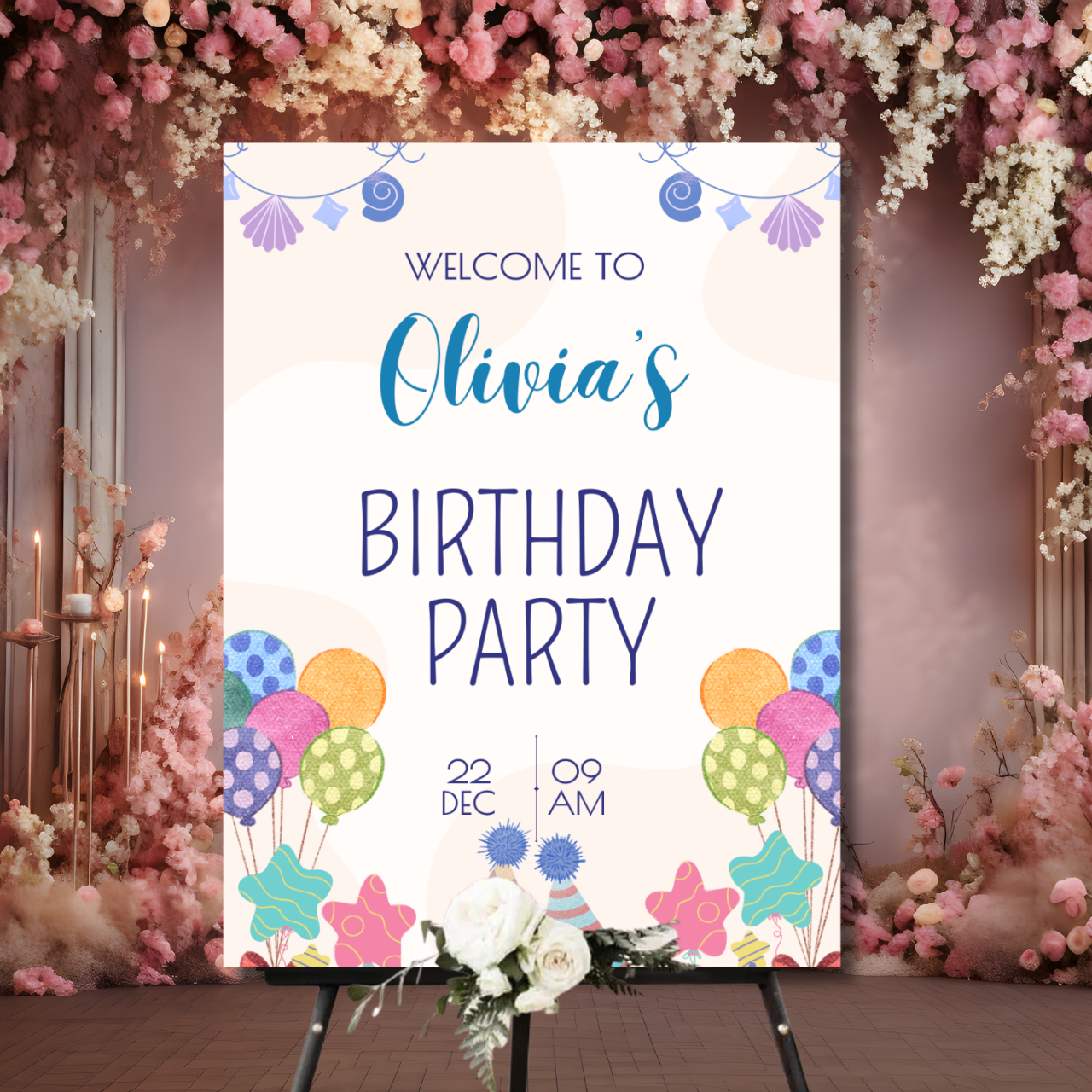 Birthday Welcome Banner - B03 | Chalkboard Banner | Easel Banner