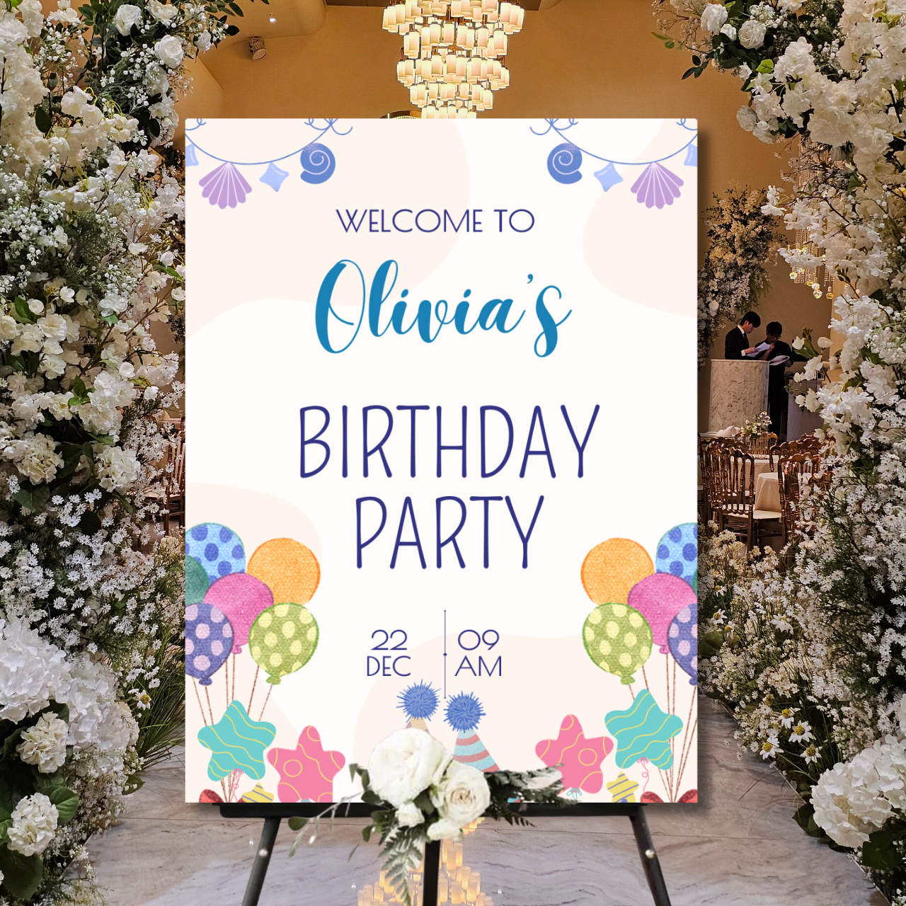 Birthday Welcome Banner - B03 | Chalkboard Banner | Easel Banner