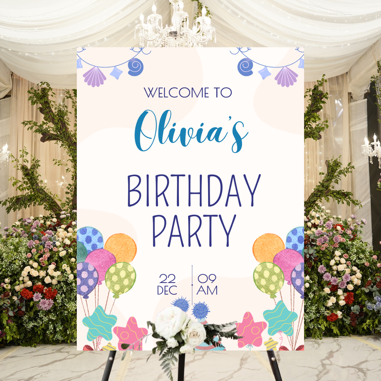Birthday Welcome Banner - B03 | Chalkboard Banner | Easel Banner