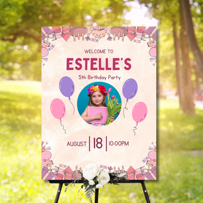 Birthday Welcome Banner - B04 | Chalkboard Banner | Easel Banner