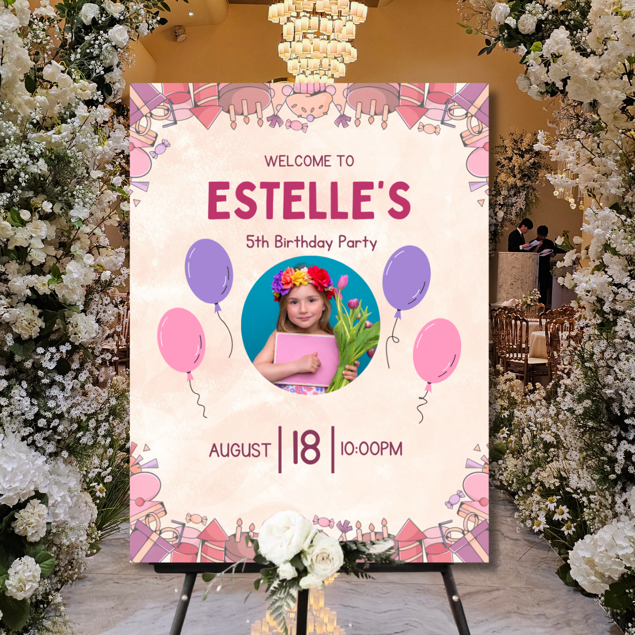 Birthday Welcome Banner - B04 | Chalkboard Banner | Easel Banner
