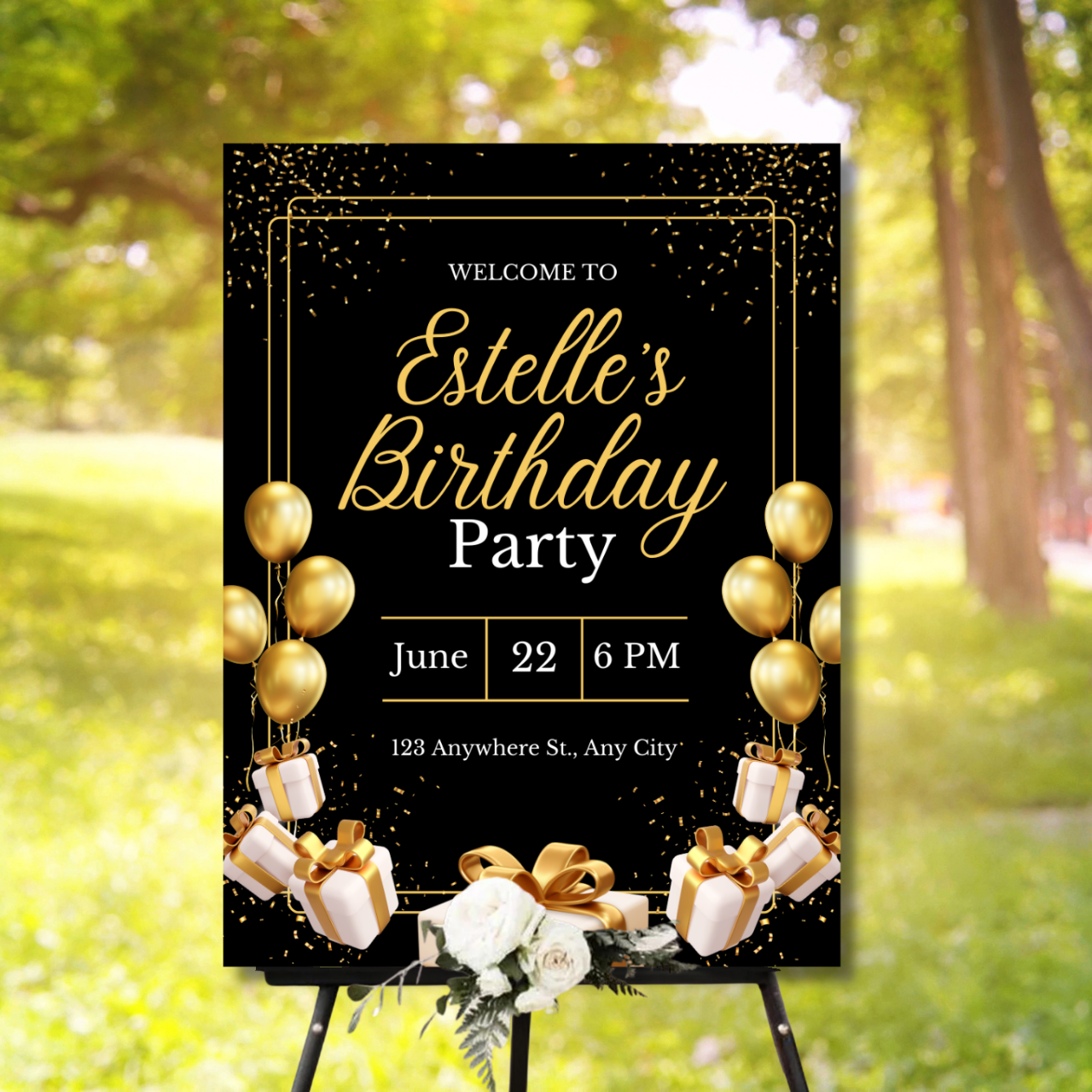Birthday Welcome Banner - B05 | Chalkboard Banner | Easel Banner