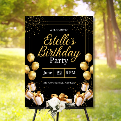 Birthday Welcome Banner - B05 | Chalkboard Banner | Easel Banner