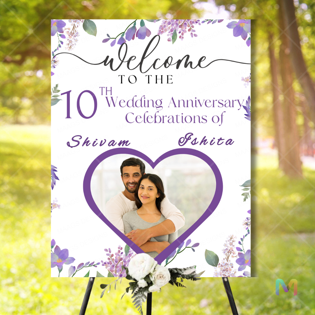 Anniversary Celebration Banner for Couples - #02 | Sunboard Easel Stand Banner