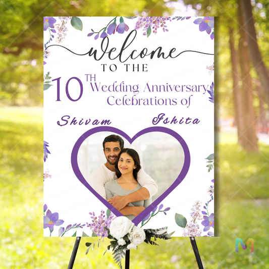 Anniversary Celebration Banner for Couples (Without Stand) - Design #02 | Sunboard Easel Stand Banner