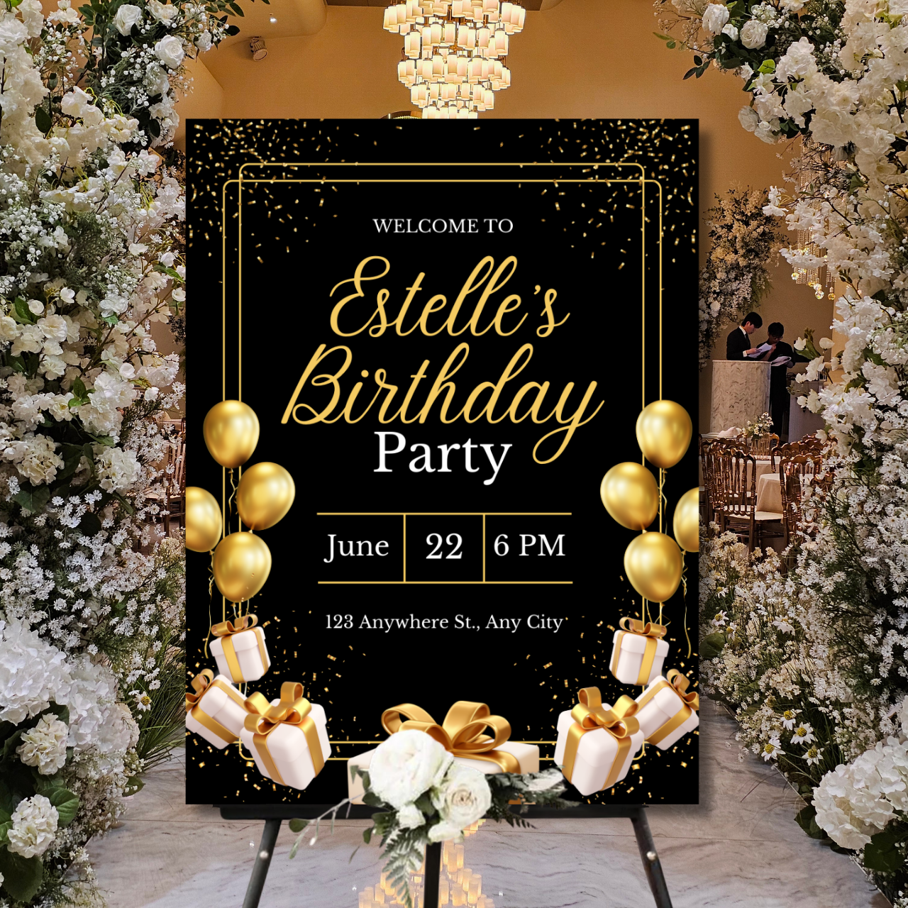Birthday Welcome Banner - B05 | Chalkboard Banner | Easel Banner