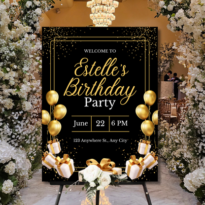 Birthday Welcome Banner - B05 | Chalkboard Banner | Easel Banner