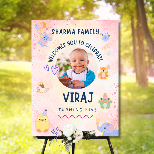 Birthday Welcome Banner - B21 | Chalkboard Banner | Easel Banner