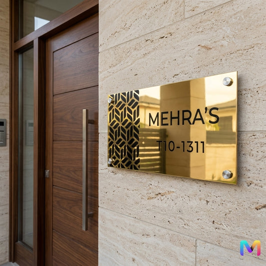 Urban Grove Name Plate - Stainless Steel Name Plate for Home