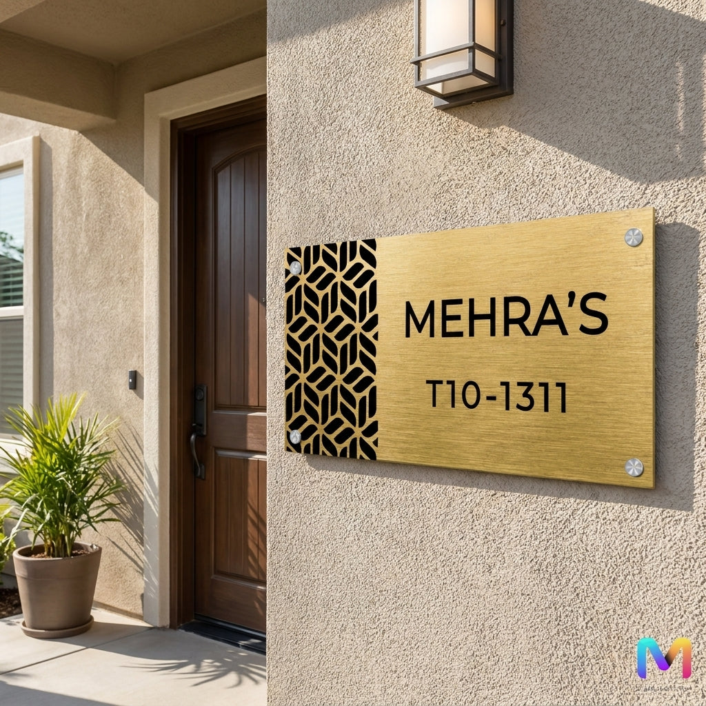Urban Grove Name Plate - Stainless Steel Name Plate for Home