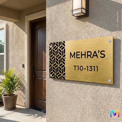 Urban Grove Name Plate - Stainless Steel Name Plate for Home