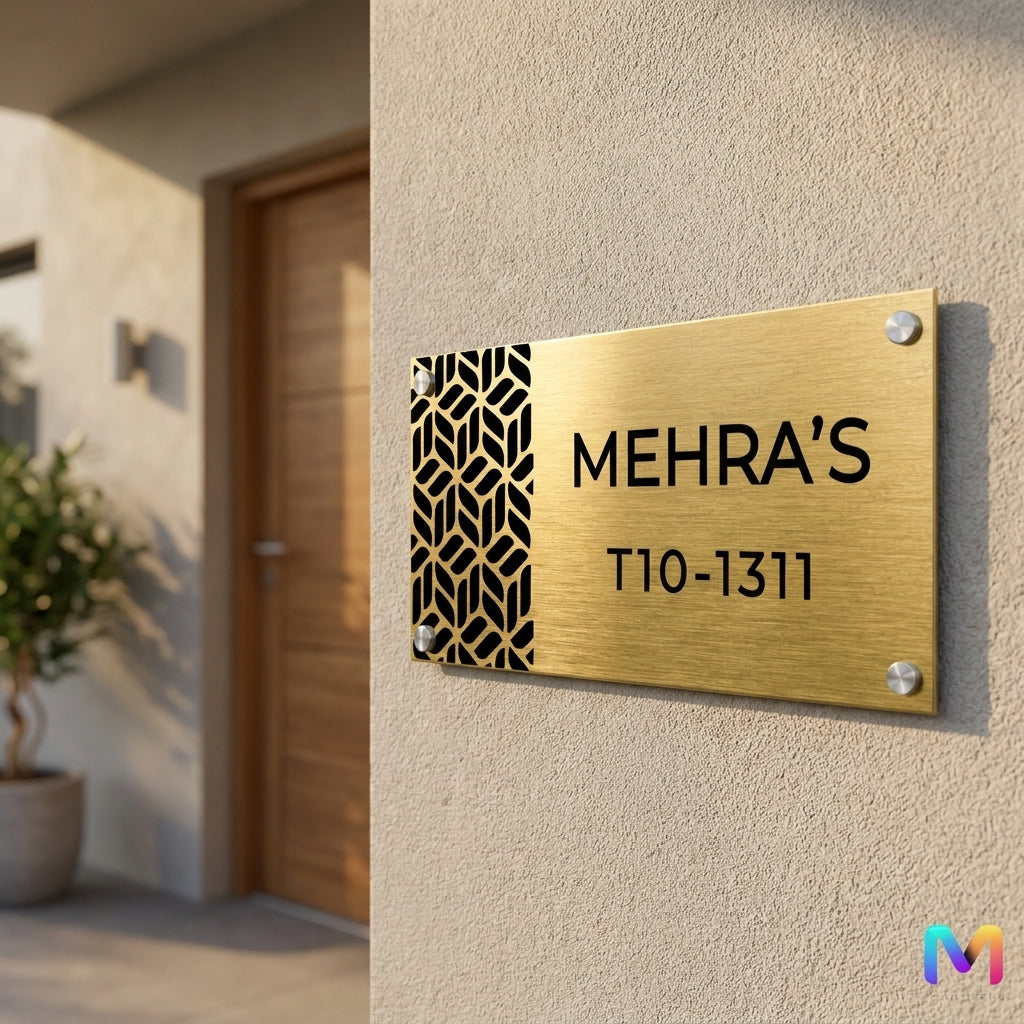 Urban Grove Name Plate - Stainless Steel Name Plate for Home