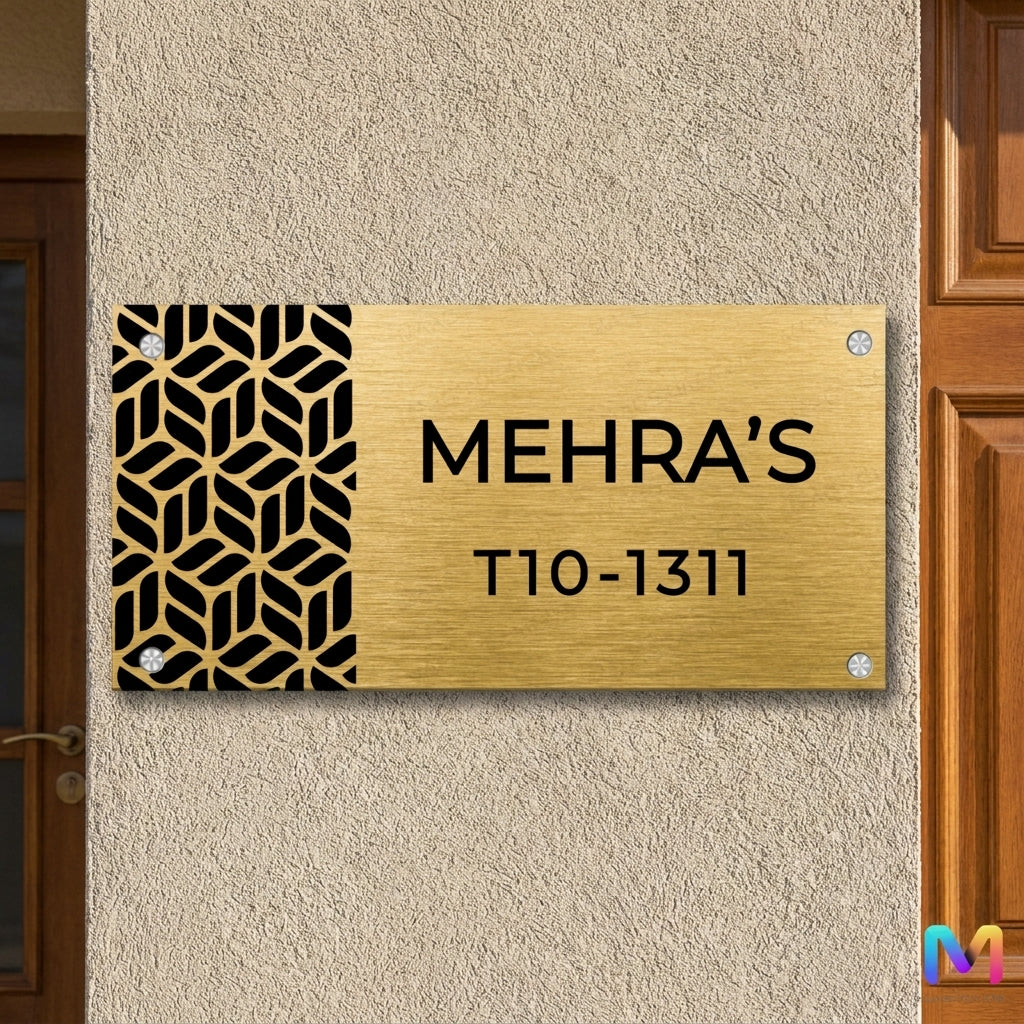 Urban Grove Name Plate - Stainless Steel Name Plate for Home
