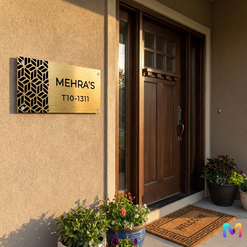 Urban Grove Name Plate - Stainless Steel Name Plate for Home