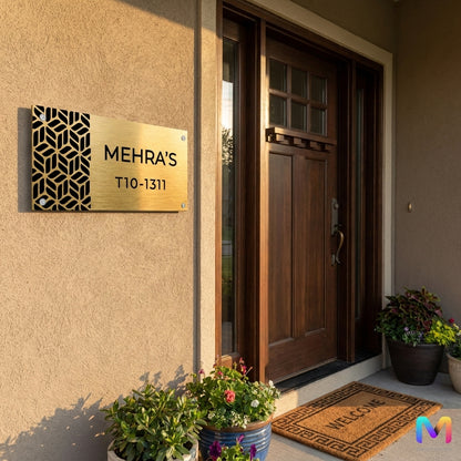 Urban Grove Name Plate - Stainless Steel Name Plate for Home