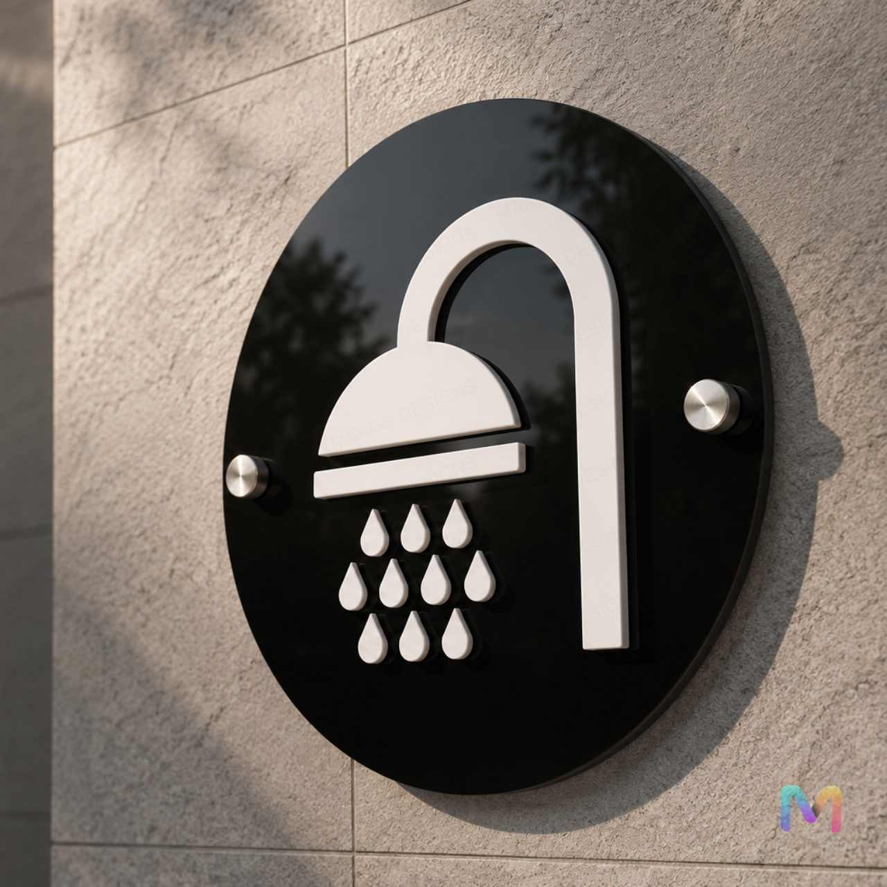 Shower Room Signs in Acrylic, Restroom Signages