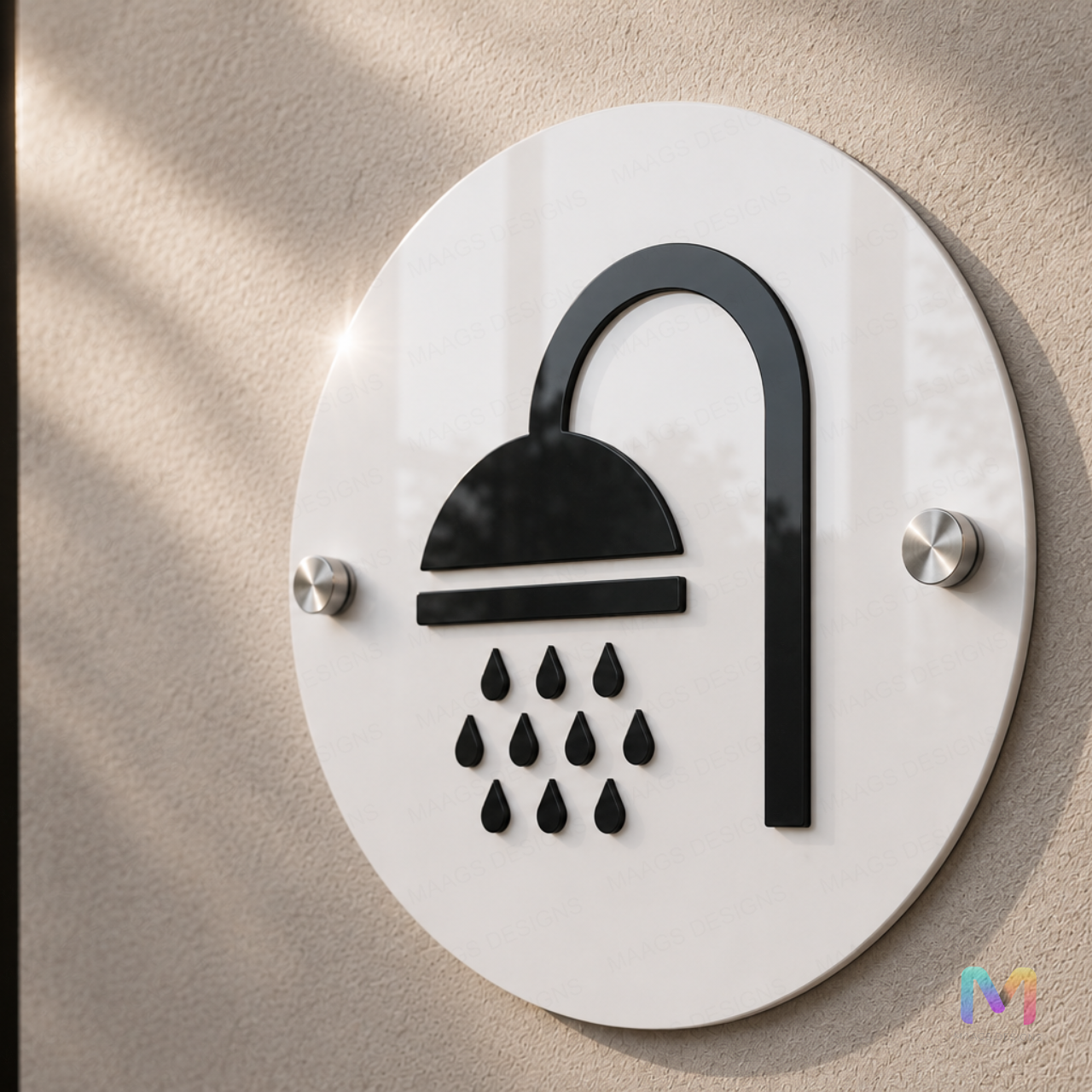 Shower Room Signs in Acrylic, Restroom Signages
