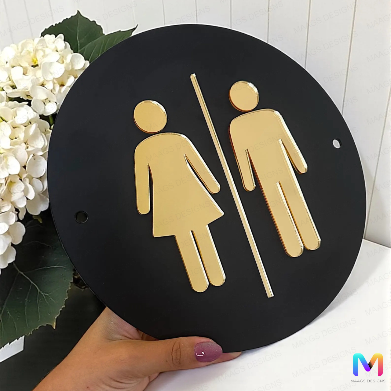 Classic Restroom Sign in Acrylic