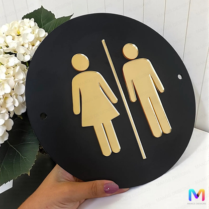 Classic Restroom Sign in Acrylic