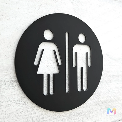 Washroom Sign Boards in Acrylic | Restroom Signages Acrylic: Matte Black