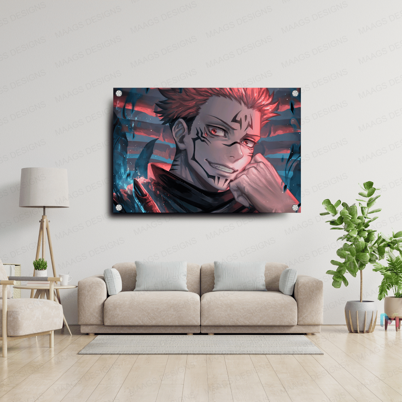 Jujutsu Kaisen - Sakuna (Premium Acrylic Glass Wall Poster)