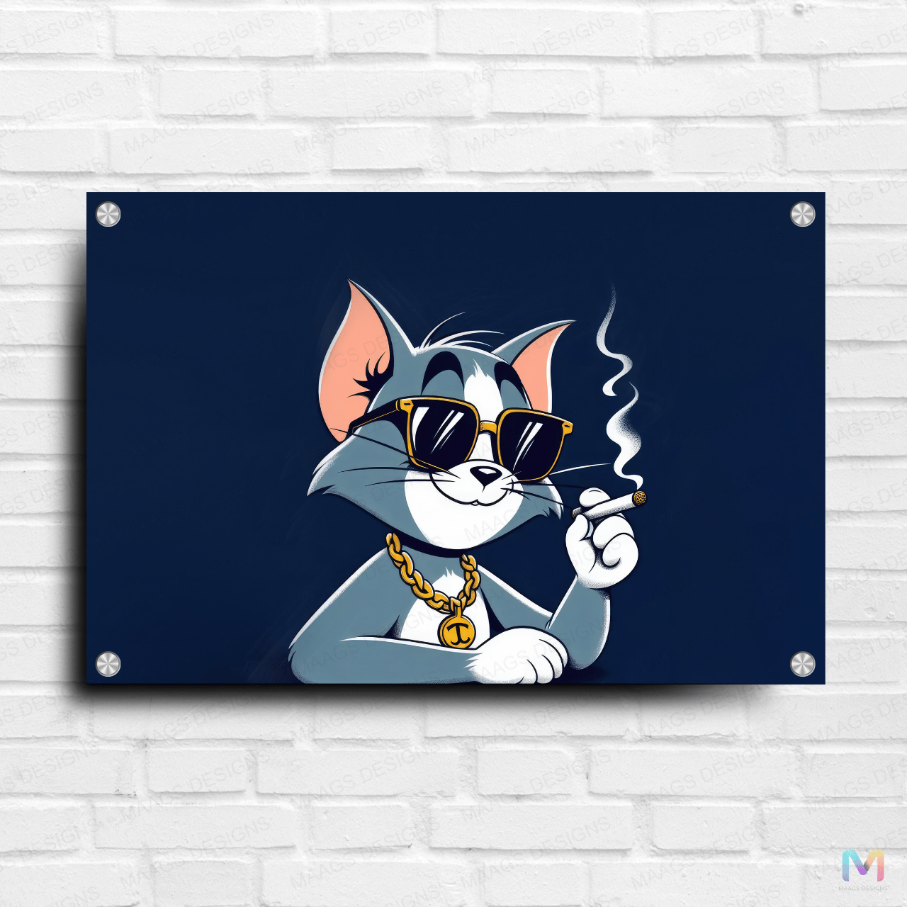 Maags Designs: Cartoon: Cool Tom - Tom and Jerry (Premium Acrylic Glass Wall Poster)