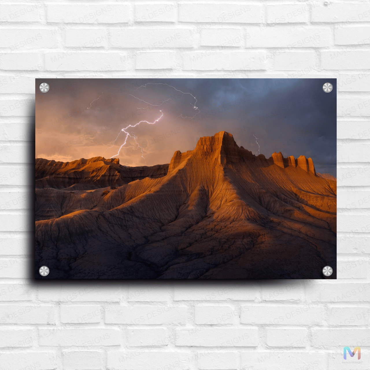 Utah Mountains in Monsoon - Nature (Premium Acrylic Glass Wall Poster)