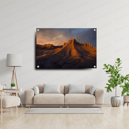 Utah Mountains in Monsoon - Nature (Premium Acrylic Glass Wall Poster)