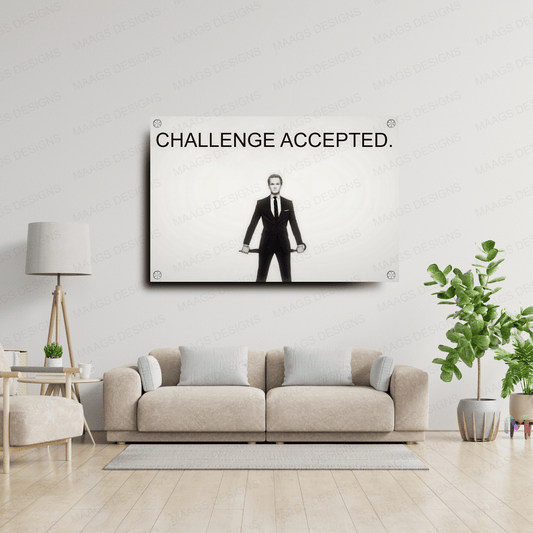 Maags Designs: Barney Stinson: Challenge Accepted - How I Met Your Mother (Premium Acrylic Glass Wall Poster)