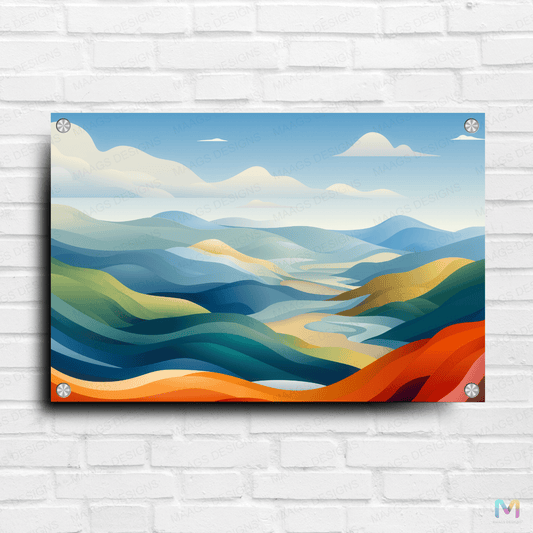 Sky Waves - Abstract (Premium Acrylic Glass Wall Poster)