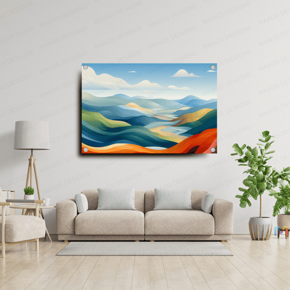 Sky Waves - Abstract (Premium Acrylic Glass Wall Poster)