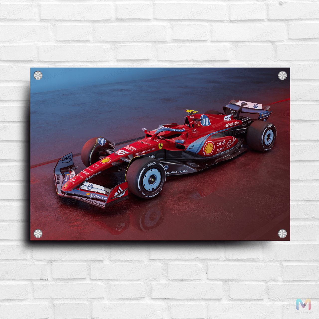 Formula 1 Racing - Abstract #03 (Premium Acrylic Wall Poster) | Formula Car Racing Acrylic Wall Posters