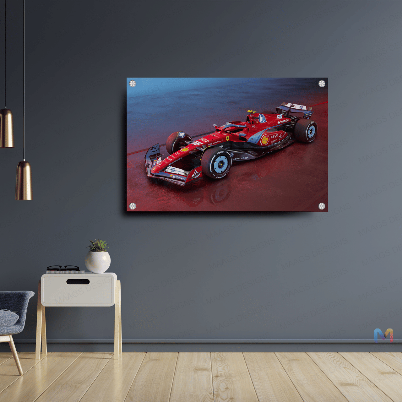 Formula 1 Racing - Abstract #03 (Premium Acrylic Glass Wall Poster) | Formula Car Racing Acrylic Wall Posters