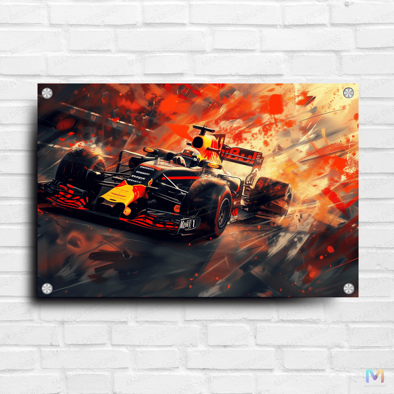 Formula 1 Racing - Abstract #02 (Premium Acrylic Glass Wall Poster)