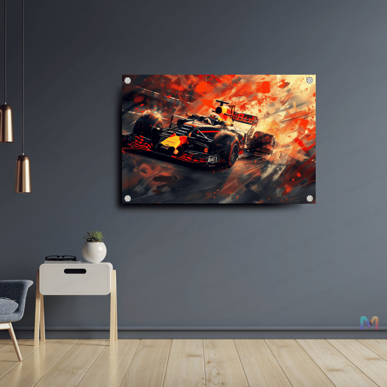 Formula 1 Racing - Abstract #02 (Premium Acrylic Glass Wall Poster)